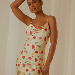 Panama Cowl Neck Mini Dress - Tutti Fruitti