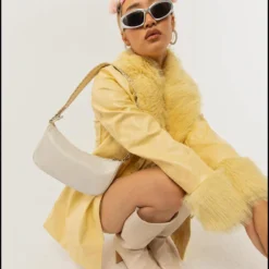 Songs Of Sunshine PU Coat - Sunshine Yellow