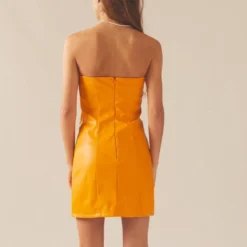 Cool And Calm PU Dress - Orange 9 Cool And Calm PU Dress - Orange -Stylo Craze Sales Store a0f46cd55fb6455b8a04d681217f94d7