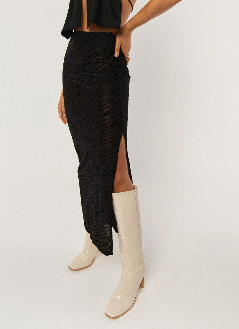 Work It Out Midi Skirt - Burnout Black 2 Work It Out Midi Skirt - Burnout Black - Image 2