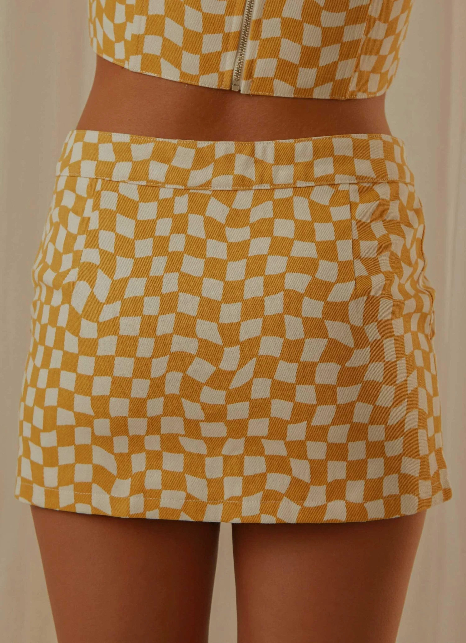 Luisa Mini Skirt - Yellow Check 6 Luisa Mini Skirt - Yellow Check - Image 6