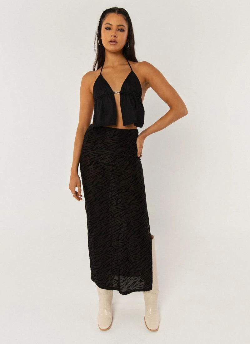 Work It Out Midi Skirt - Burnout Black 3 Work It Out Midi Skirt - Burnout Black - Image 3