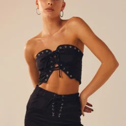 Meet At Midnight Bustier Top - Onyx