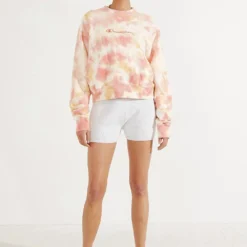 Champion Reverse Weave Cloud Dye Crew - Pink Tie Dye -Stylo Craze Sales Store b65ce834cf0a4d3bb4f673b07677e29b