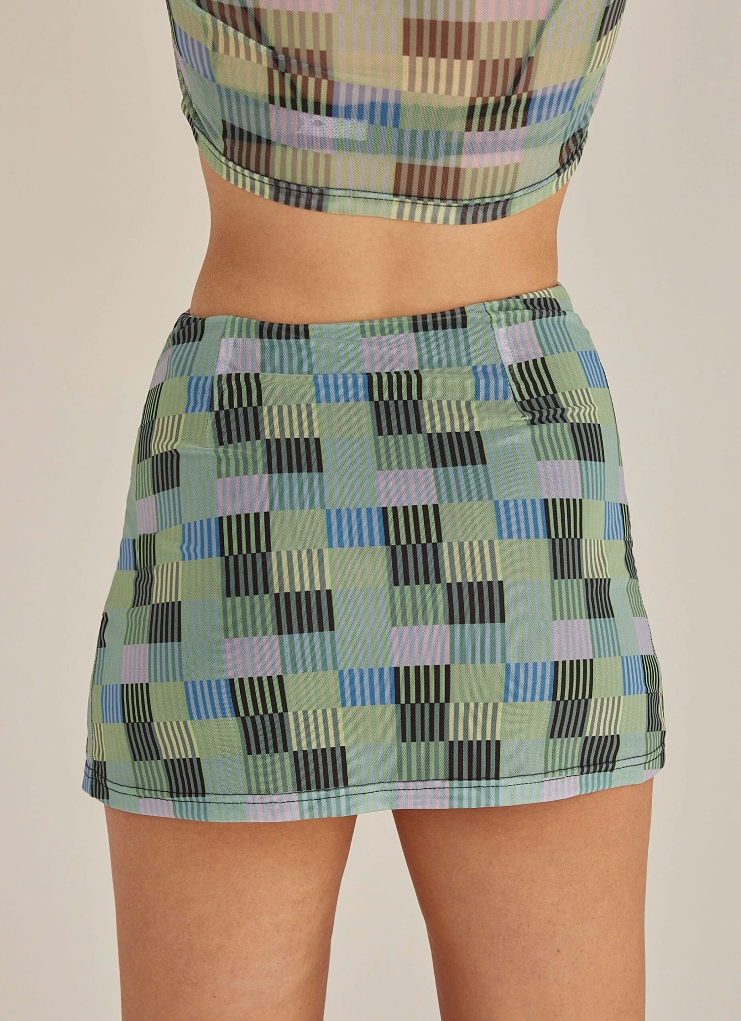 The Good Times Mesh Mini Skirt - Techno Check 5 The Good Times Mesh Mini Skirt - Techno Check - Image 5
