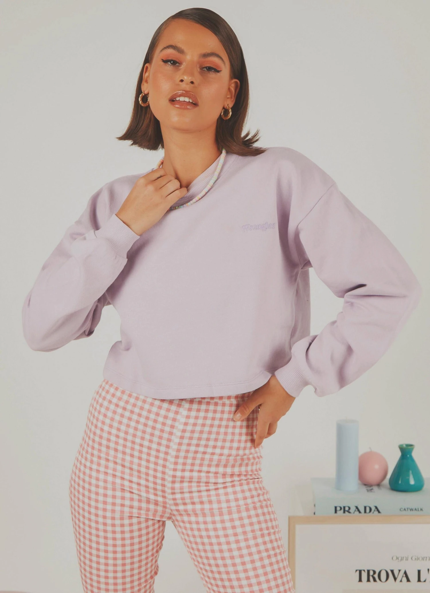 Wrangler Darling Crop Sweat - Misty Lilac 1 Wrangler Darling Crop Sweat - Misty Lilac