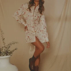 Corfu Linen Shirt Dress - Safari