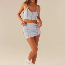 Sweet Lovin Knit Mini Skirt - Baby Blue