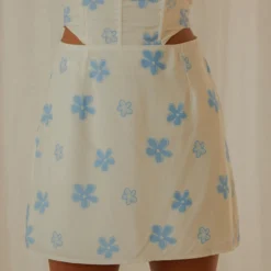 Springtime Picnics Mini Skirt - Blue Vista Floral