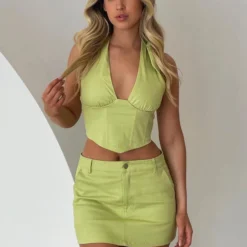 Destination Bustier Drill Top - Sage