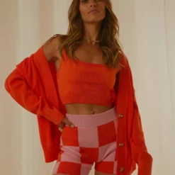 Nyla Knit Cardigan - Orange