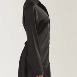 Draped In Bliss Satin Shirt Dress - Shadow -Stylo Craze Sales Store c33dd1c5bb7949a1a004baf51e0787e8 scaled
