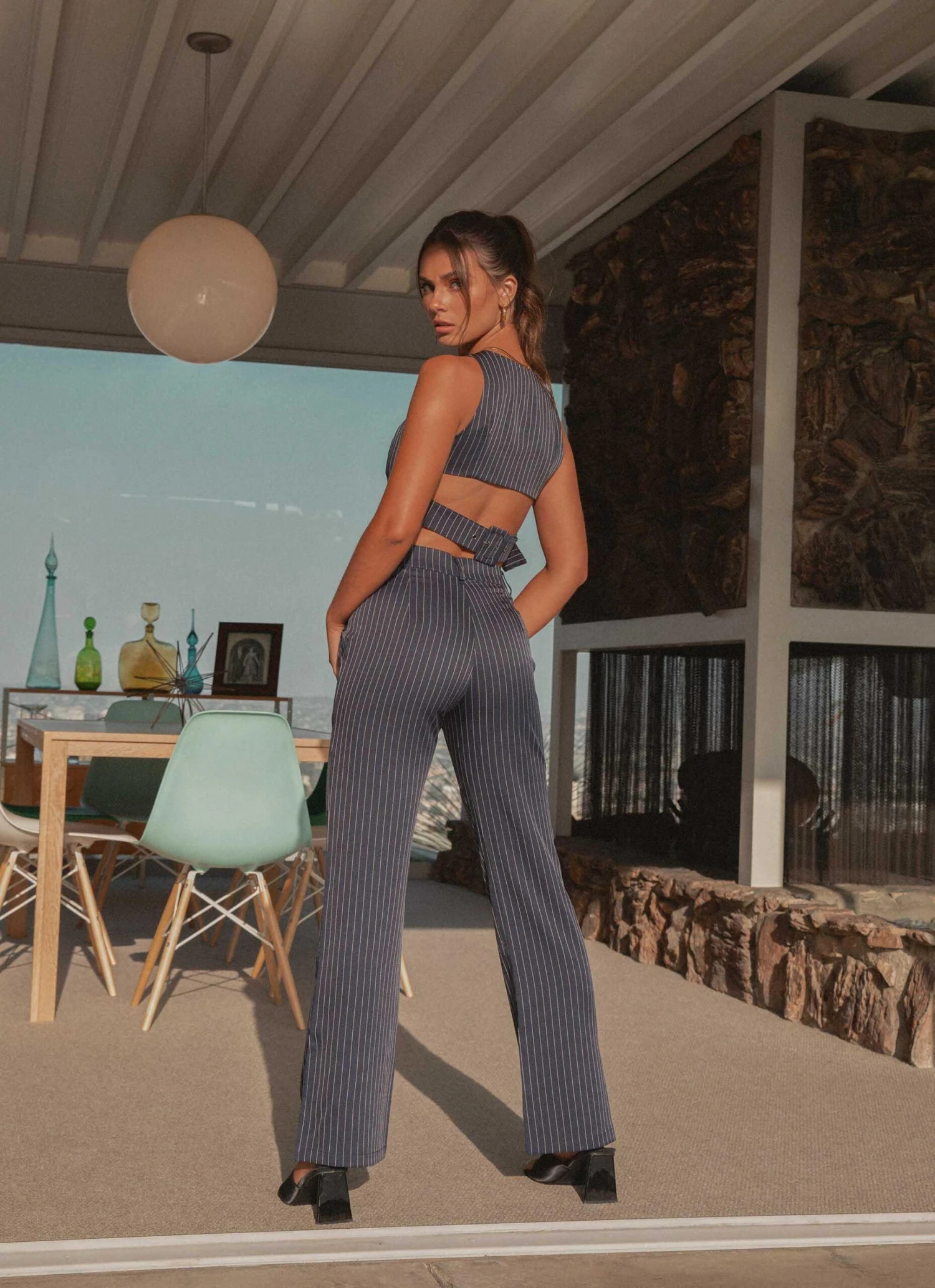 Dance Town Vest Top - Pinstripe 4 Dance Town Vest Top - Pinstripe - Image 4