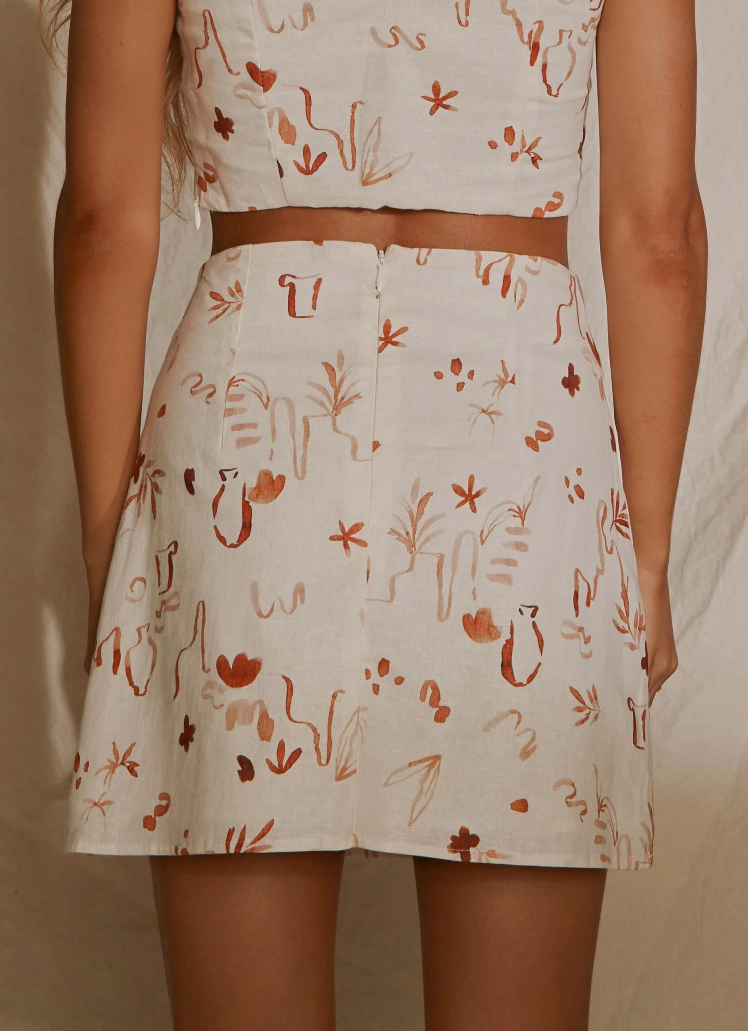 From The Beach Linen Mini Skirt - Safari 5 From The Beach Linen Mini Skirt - Safari - Image 5