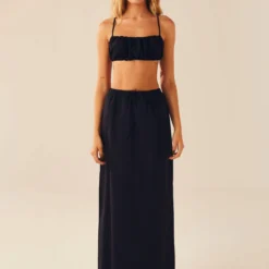 Sicilian Sun Maxi Skirt - Black
