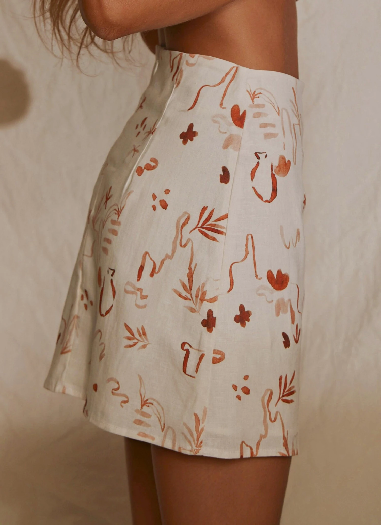 From The Beach Linen Mini Skirt - Safari 4 From The Beach Linen Mini Skirt - Safari - Image 4