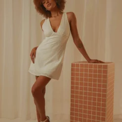 Blank Space Mini Dress - White Broderie