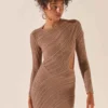 Angels Wing Mini Dress - Taupe