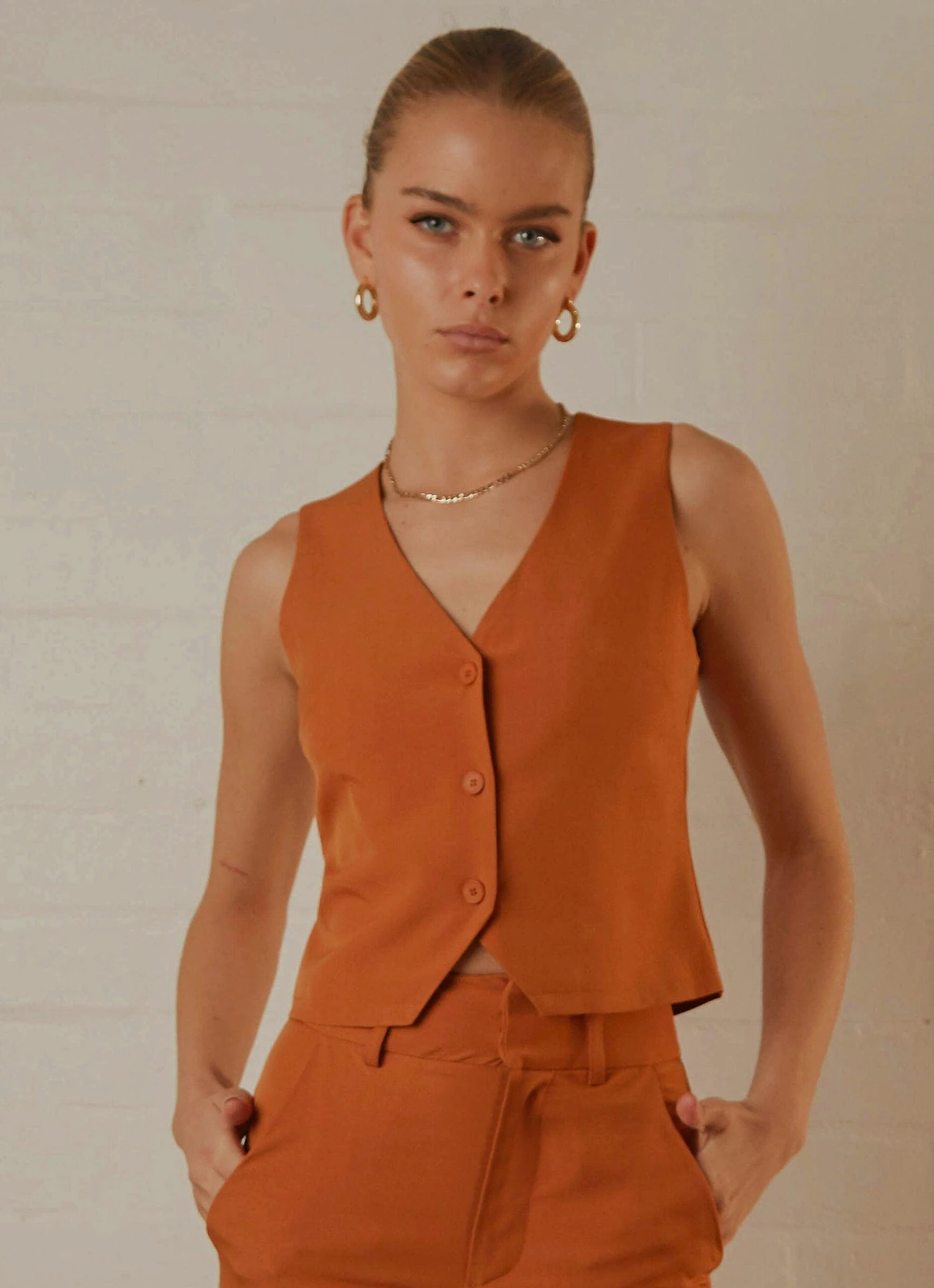 Tess Suit Vest - Terracotta 3 Tess Suit Vest - Terracotta - Image 3