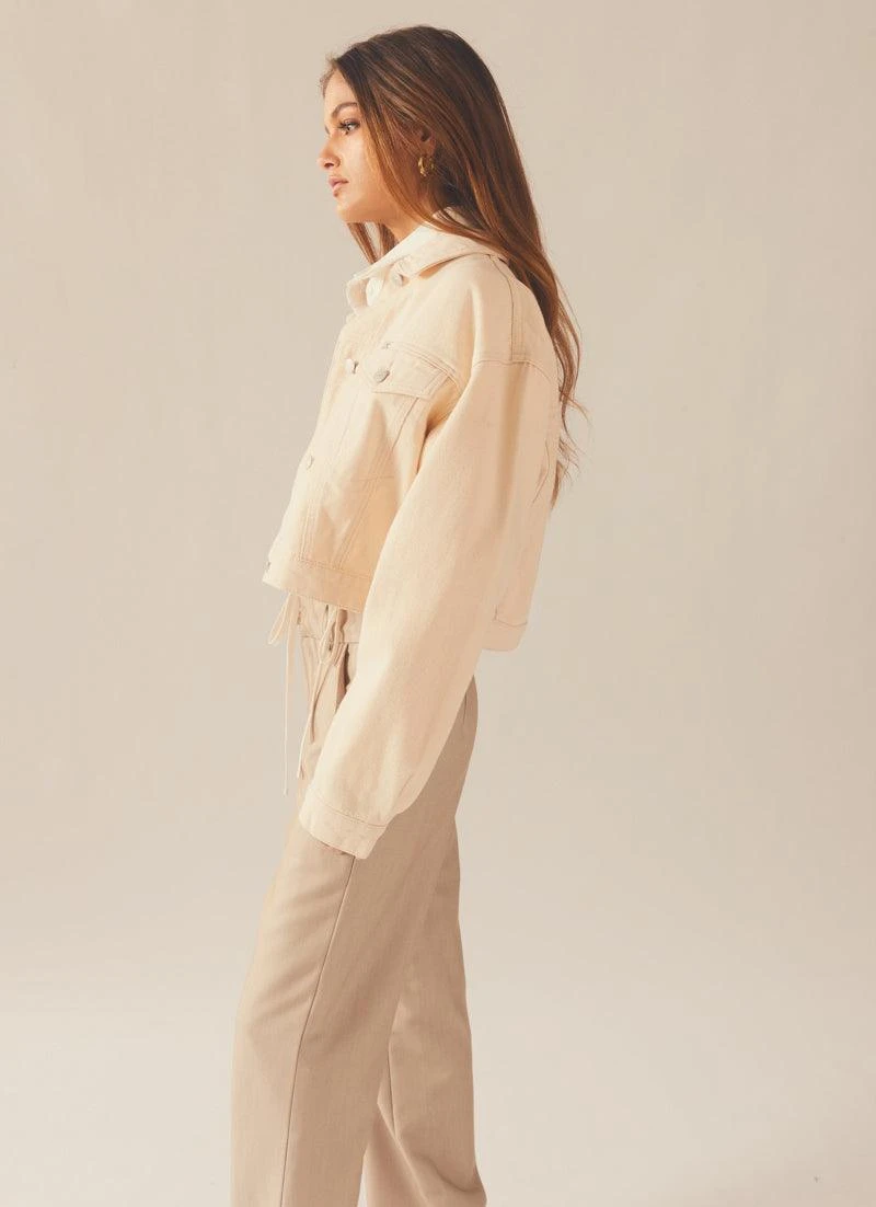 Lee Baggy Crop Jacket - White Sand 4 Lee Baggy Crop Jacket - White Sand - Image 4