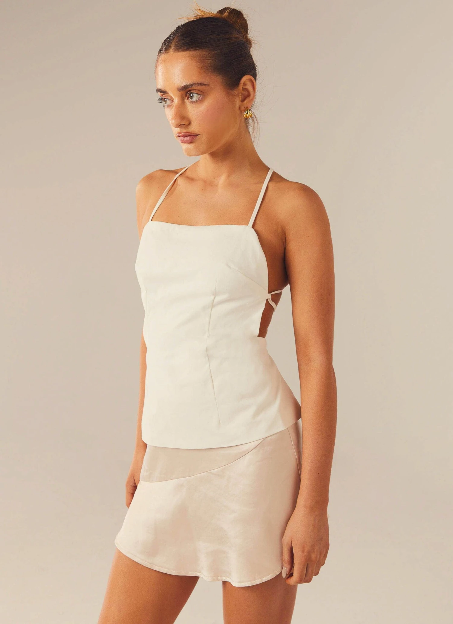 Keep My Cool Mini Skirt - Champagne 4 Keep My Cool Mini Skirt - Champagne - Image 4