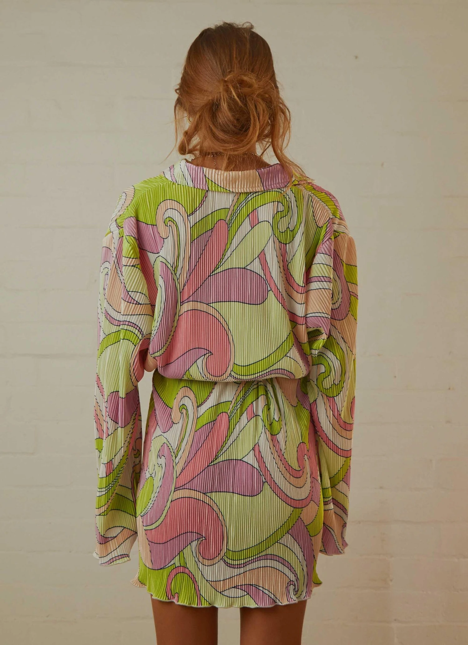 Soho Chic Shirt Dress - Retro Swirl 6 Soho Chic Shirt Dress - Retro Swirl - Image 6