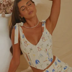 Parisian Life Linen Bustier - Santorini