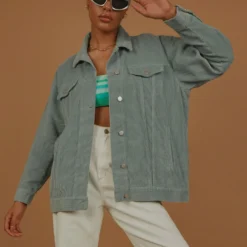 Binx Longline Cord Jacket - Marine