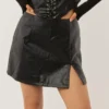 Change Of Tune PU Skirt - Black PU