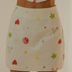 Morning Market Mini Skirt - 90s Motif