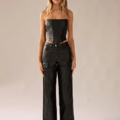 Run The Show PU Bustier Top - Black -Stylo Craze Sales Store e7ed3b6f9ff44523bfc95d9df67892d5