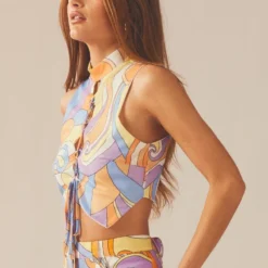 Paradising Mesh Top - Retro Swirl -Stylo Craze Sales Store e9aacd3f866e45008008bb5886383f98