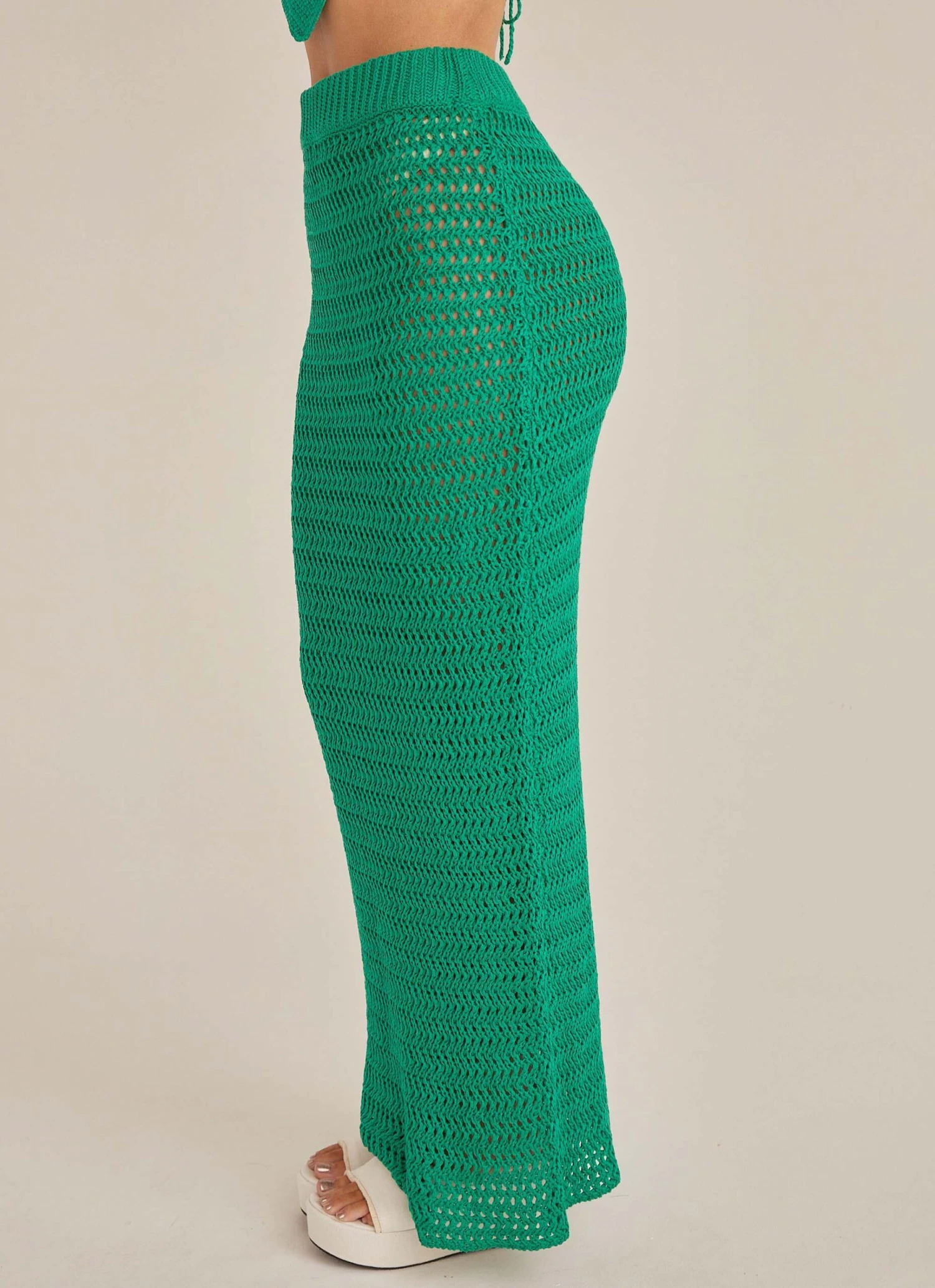 Free Time Crochet Maxi Skirt - Green 5 Free Time Crochet Maxi Skirt - Green - Image 5