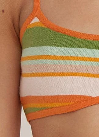 Avenue Knit Bralette - Melon Stripe 4 Avenue Knit Bralette - Melon Stripe - Image 4