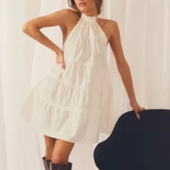 Liv Tier Dress - White