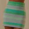 Chasing Stars Knit Mini Skirt - Blue Stripe