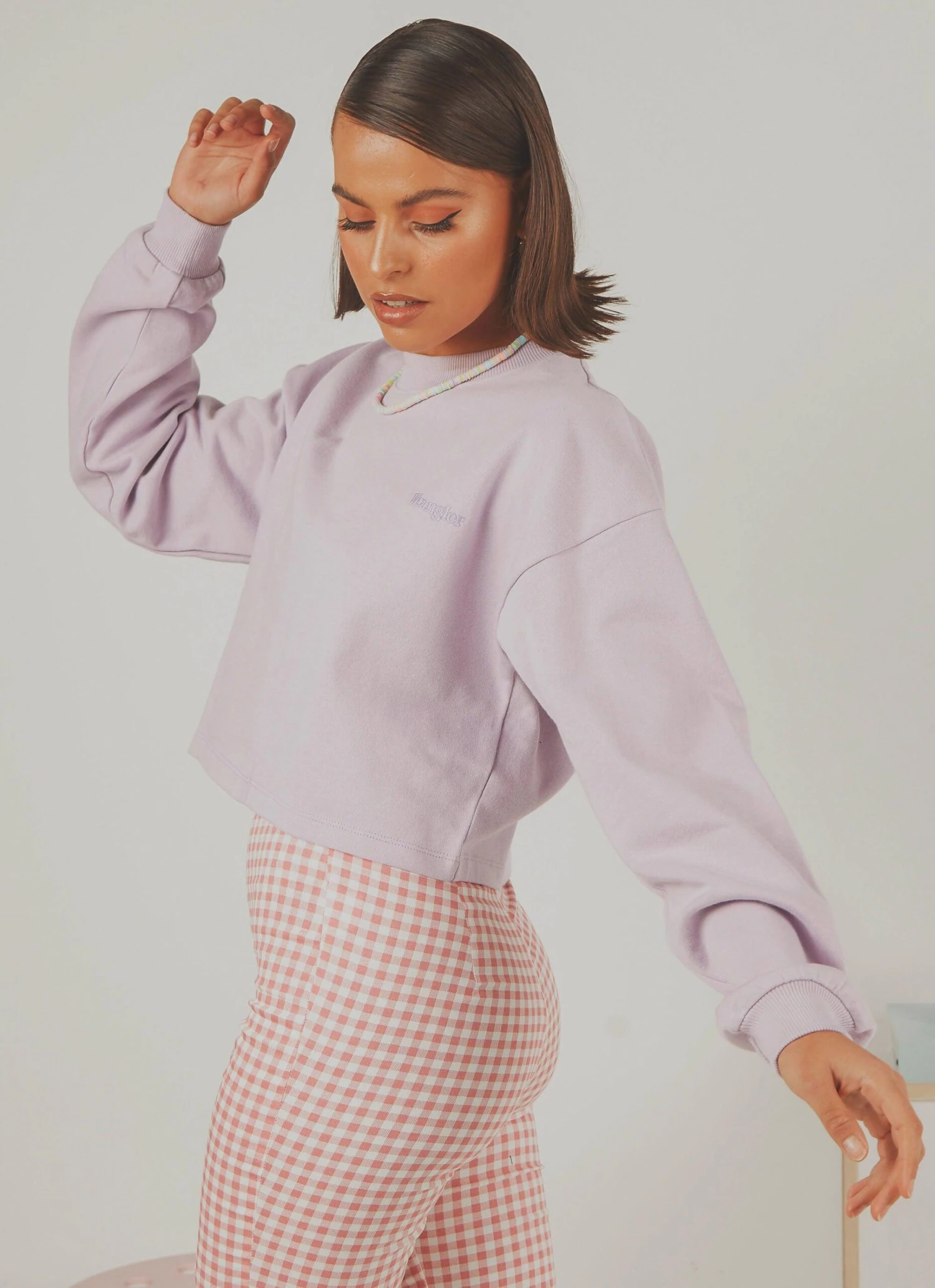 Wrangler Darling Crop Sweat - Misty Lilac 4 Wrangler Darling Crop Sweat - Misty Lilac - Image 4