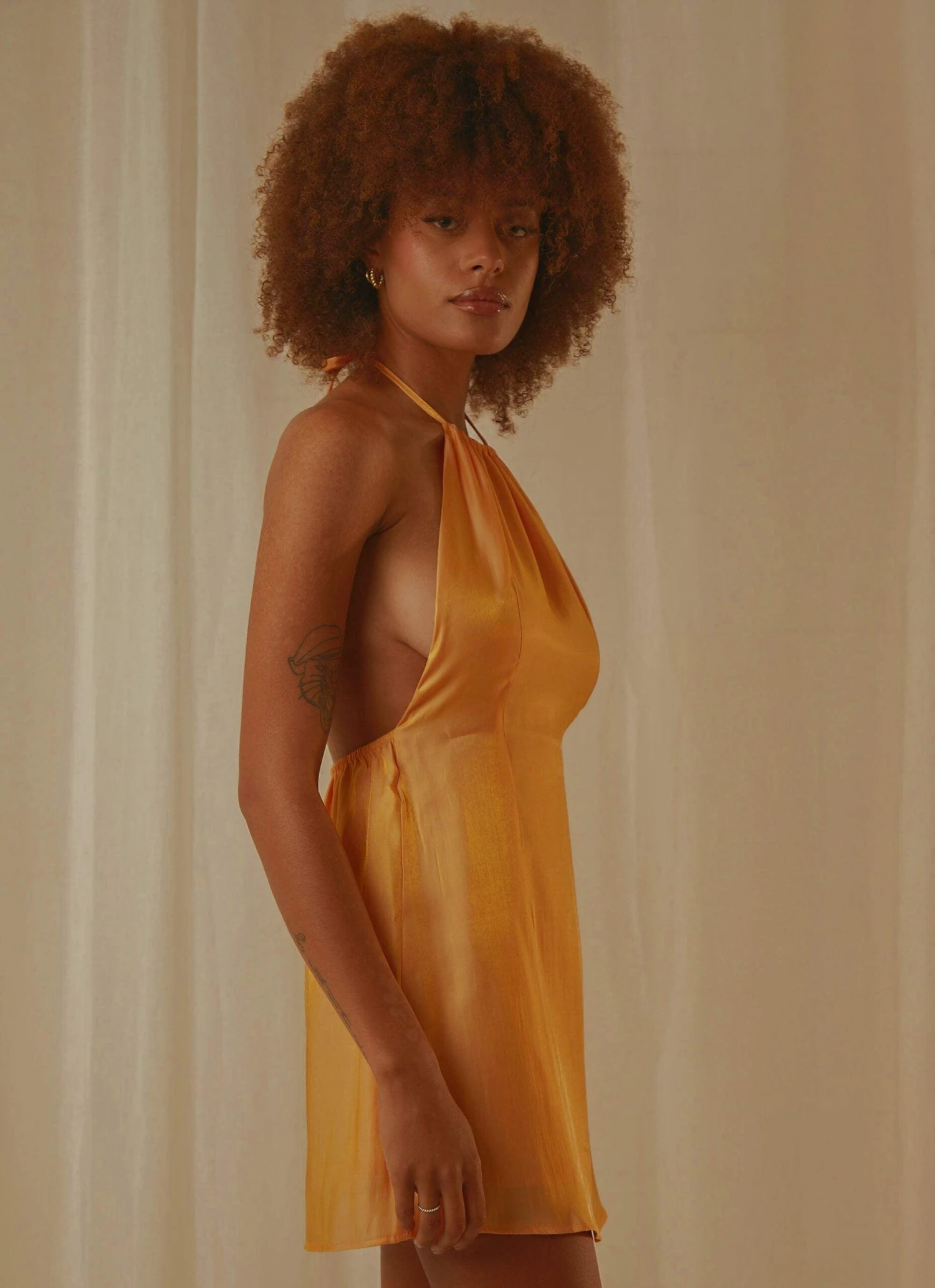 Love Lessons Mini Dress - Mango Shimmer 4 Love Lessons Mini Dress - Mango Shimmer - Image 4