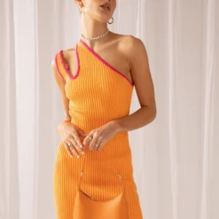 Easy On The Eyes Dress - Tangerine