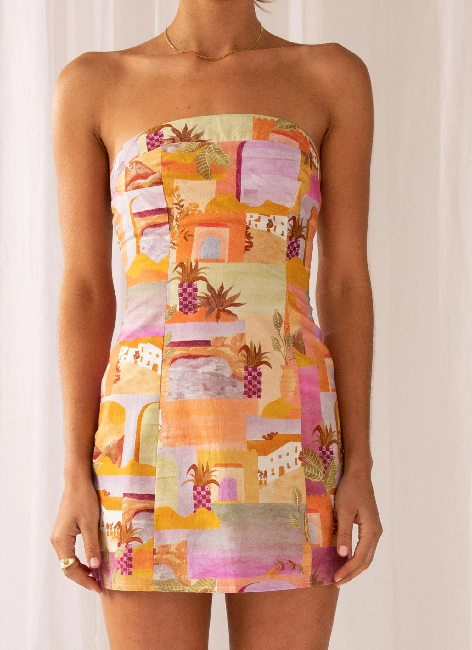 Sun And Sand Bustier Mini Dress - Sunset Building 6 Sun And Sand Bustier Mini Dress - Sunset Building - Image 6