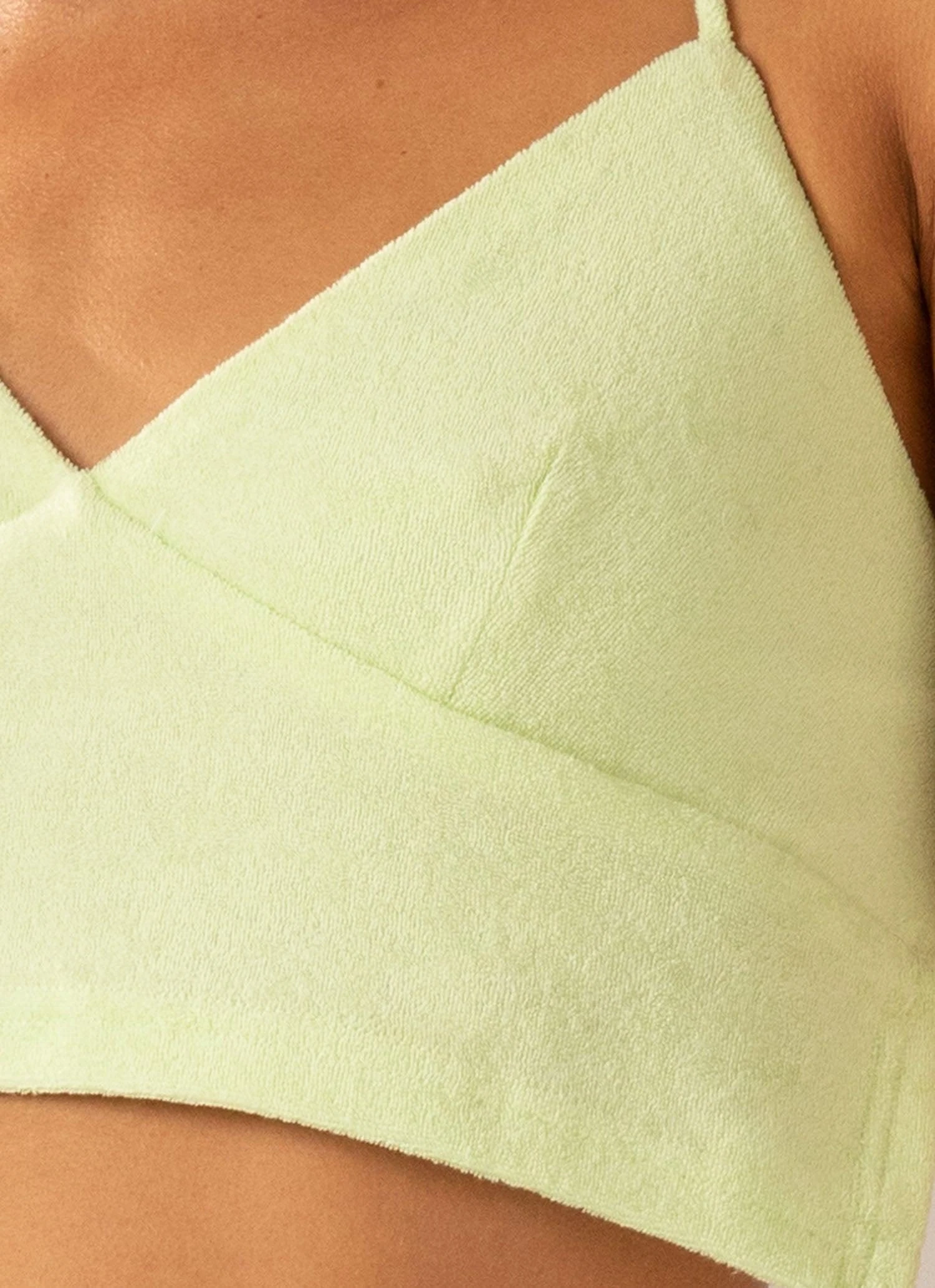 Warmer Water Terry Halter Crop - Lime Green 6 Warmer Water Terry Halter Crop - Lime Green - Image 6